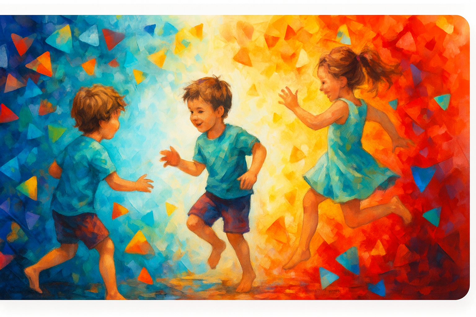 Children and therapist participating in a playful group activity